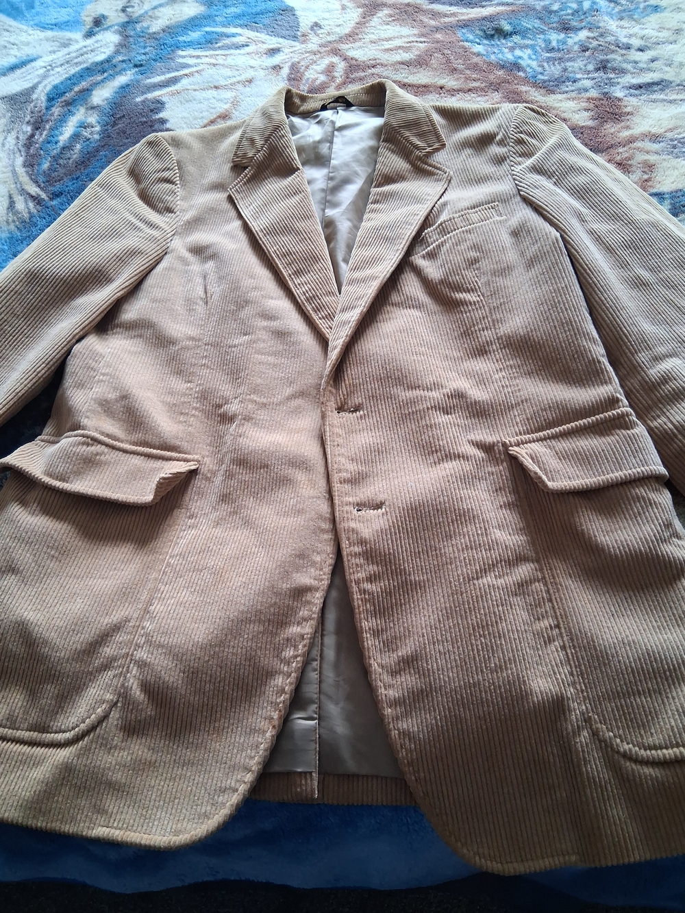 Jordache Tan Corduroy Blazer - Notch Lapel Sport Coat